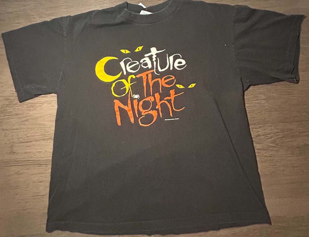 Vintage Peacock Papers Creature of the Night Graphic T-Shirt Black XL